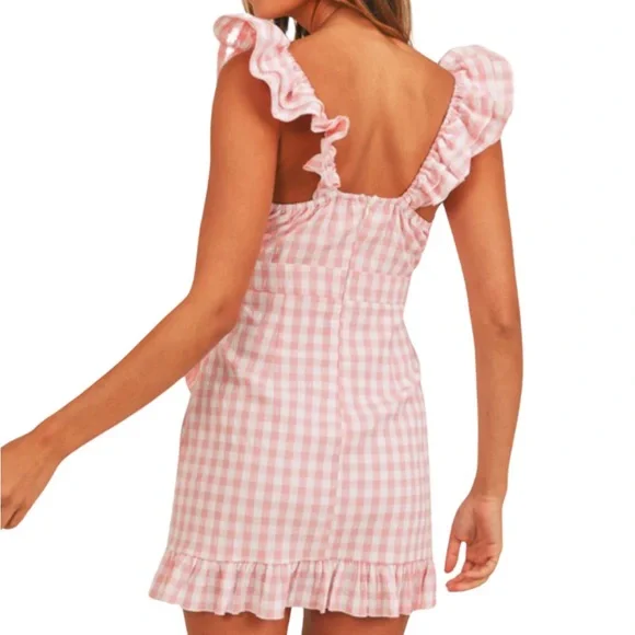 Mable Pink Gingham Ruffle Dress - Picture 3 of 7